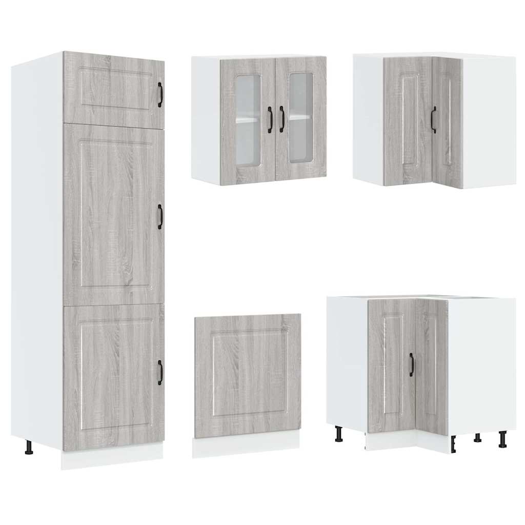 14 peças armário de cozinha conjunto Kalmar cinza sonoma