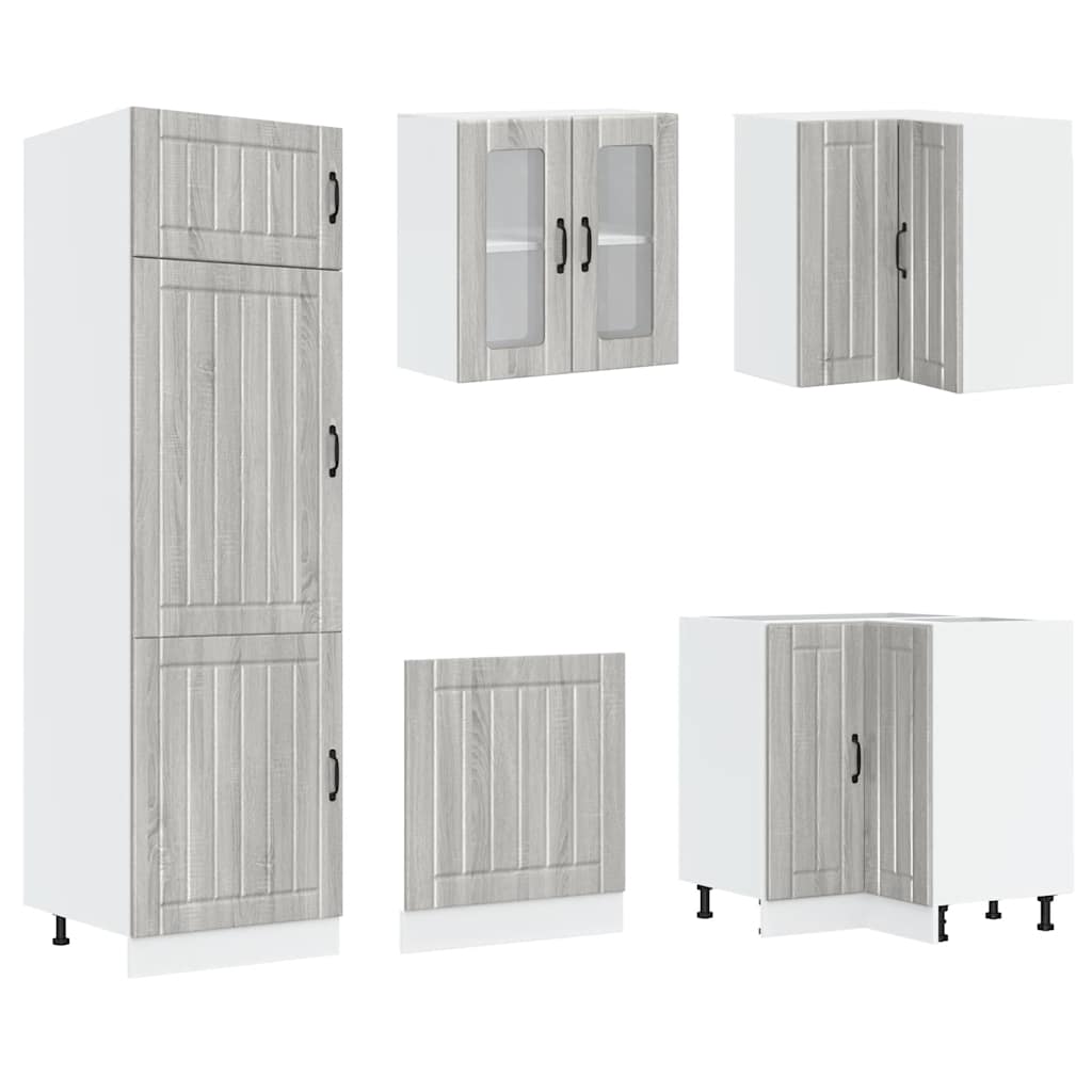 14 peças armário de cozinha conjunto Lucca cinza sonoma