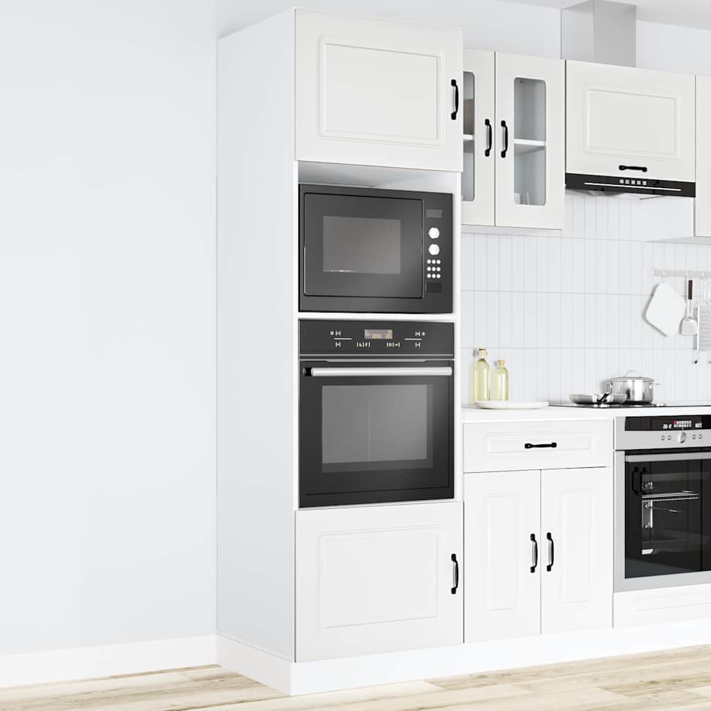 Armários forno 2 pcs Lucca derivados de madeira branco