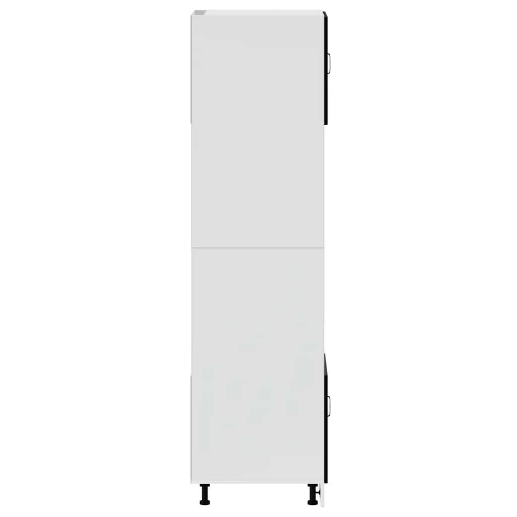 Armários forno 2 pcs Kalmar derivados de madeira preto