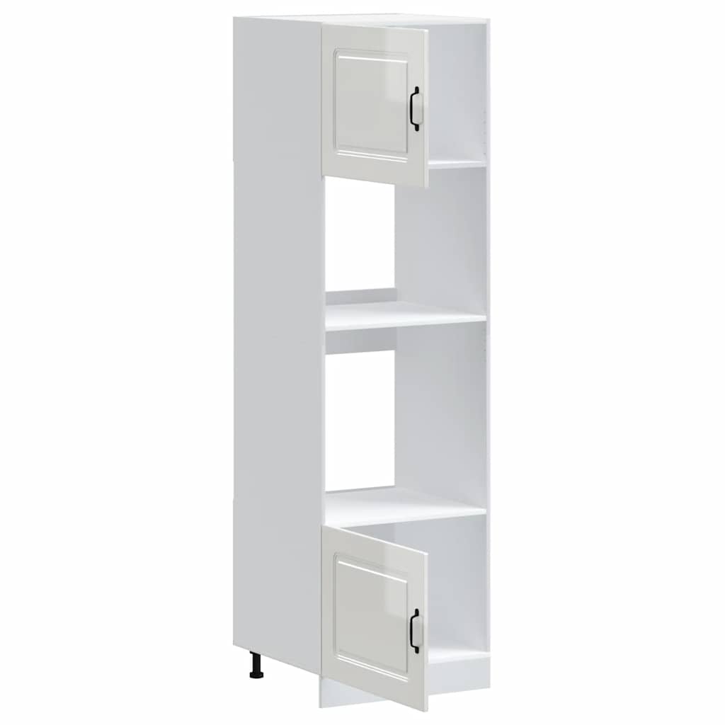 Armários forno 2pcs Kalmar derivados de madeira branco brilhante