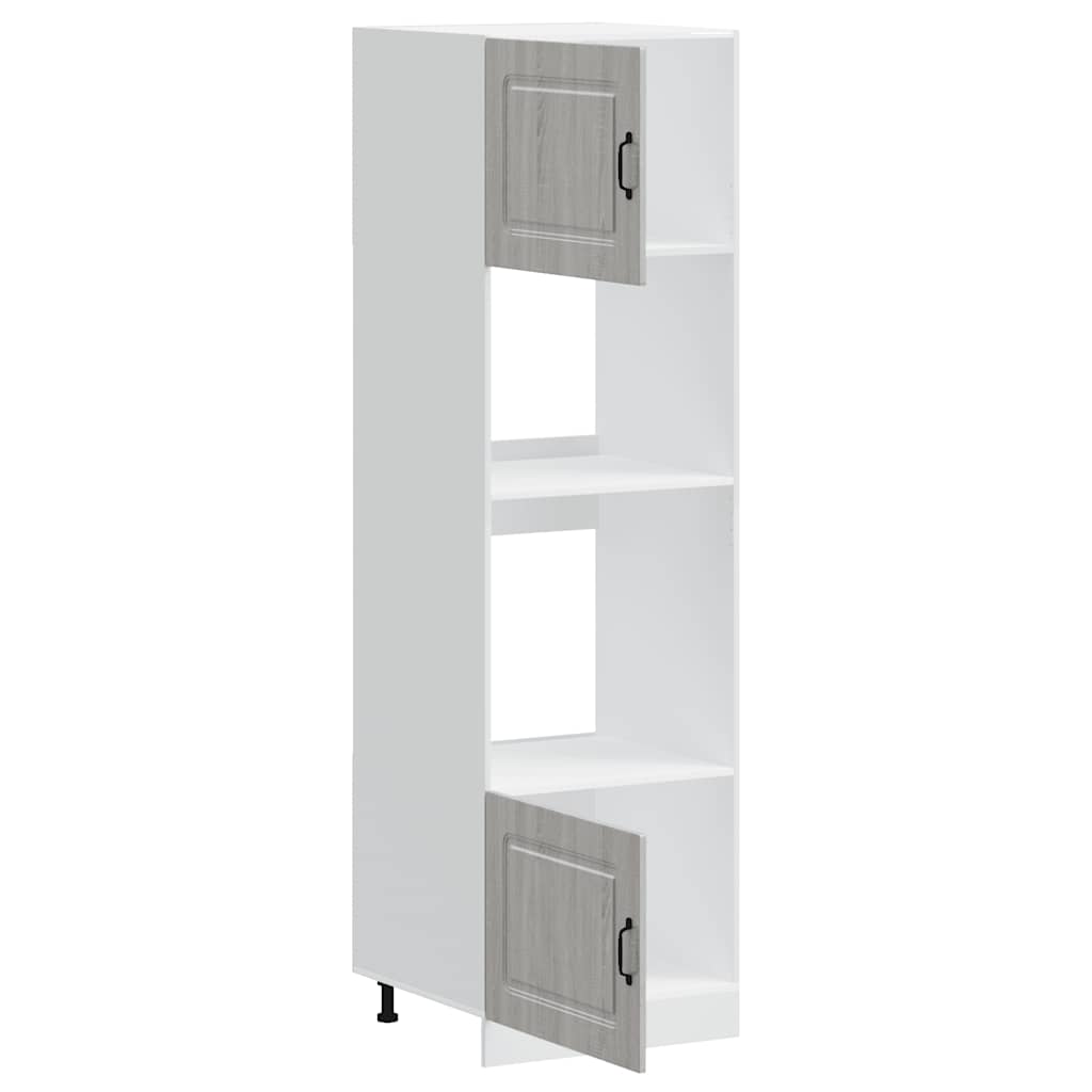 Armários forno 2 pcs Kalmar derivados de madeira cinzento sonoma