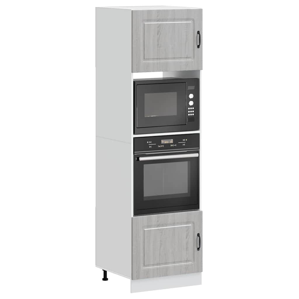 Armários forno 2 pcs Kalmar derivados de madeira cinzento sonoma