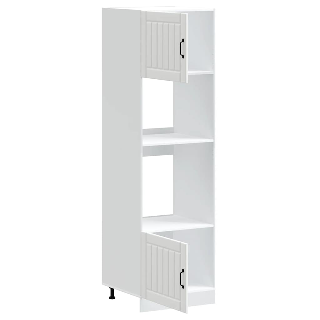 Armários forno 2 pcs Lucca derivados de madeira branco