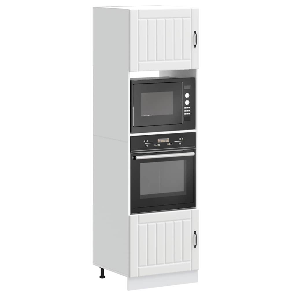 Armários forno 2 pcs Lucca derivados de madeira branco