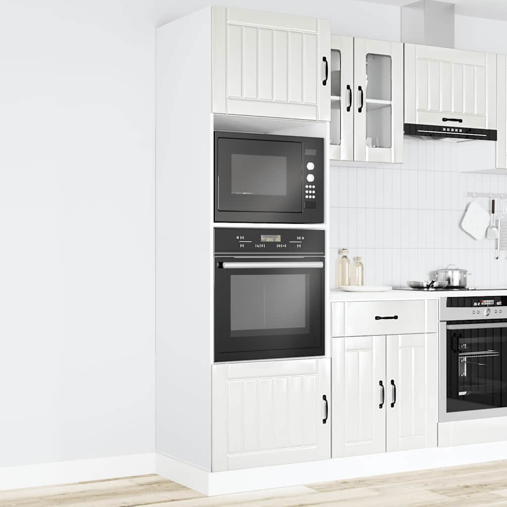 Armários forno 2pcs Lucca derivados madeira branco brilhante