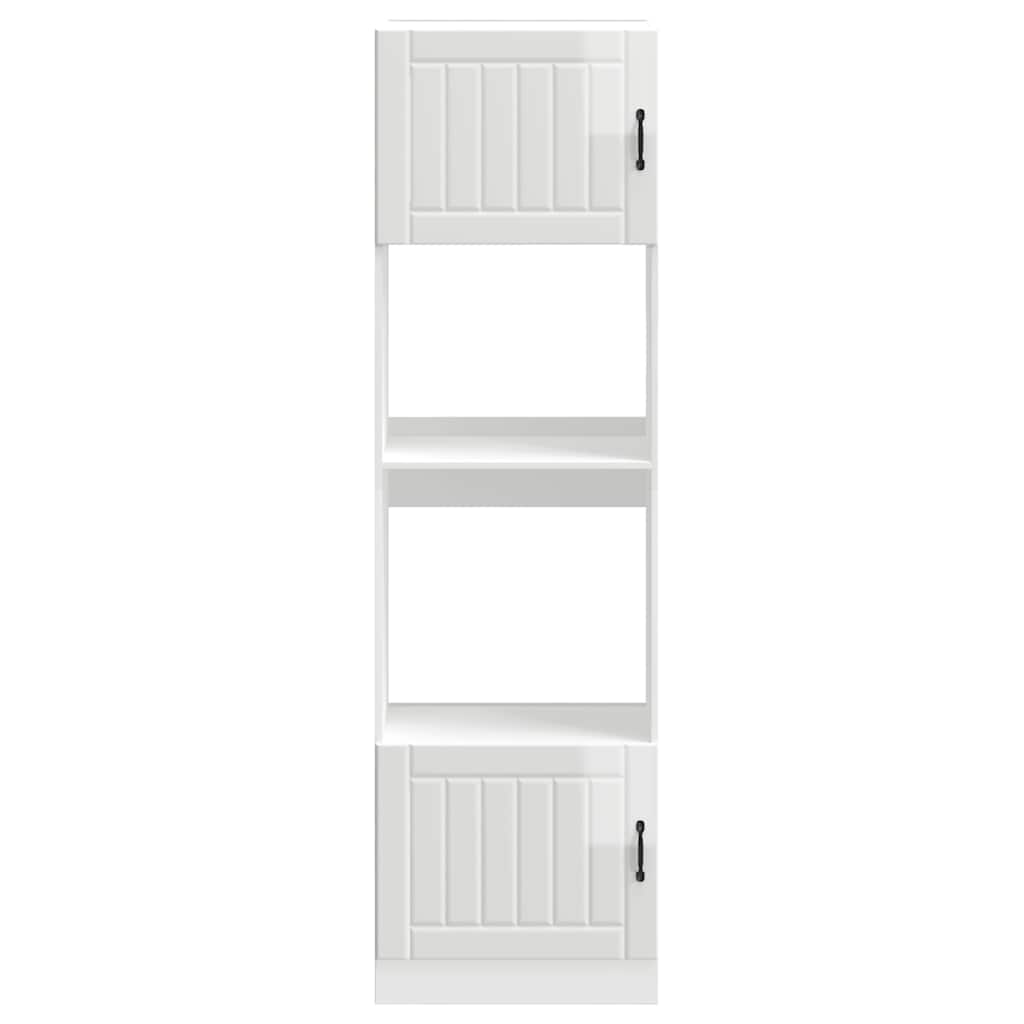 Armários forno 2pcs Lucca derivados madeira branco brilhante