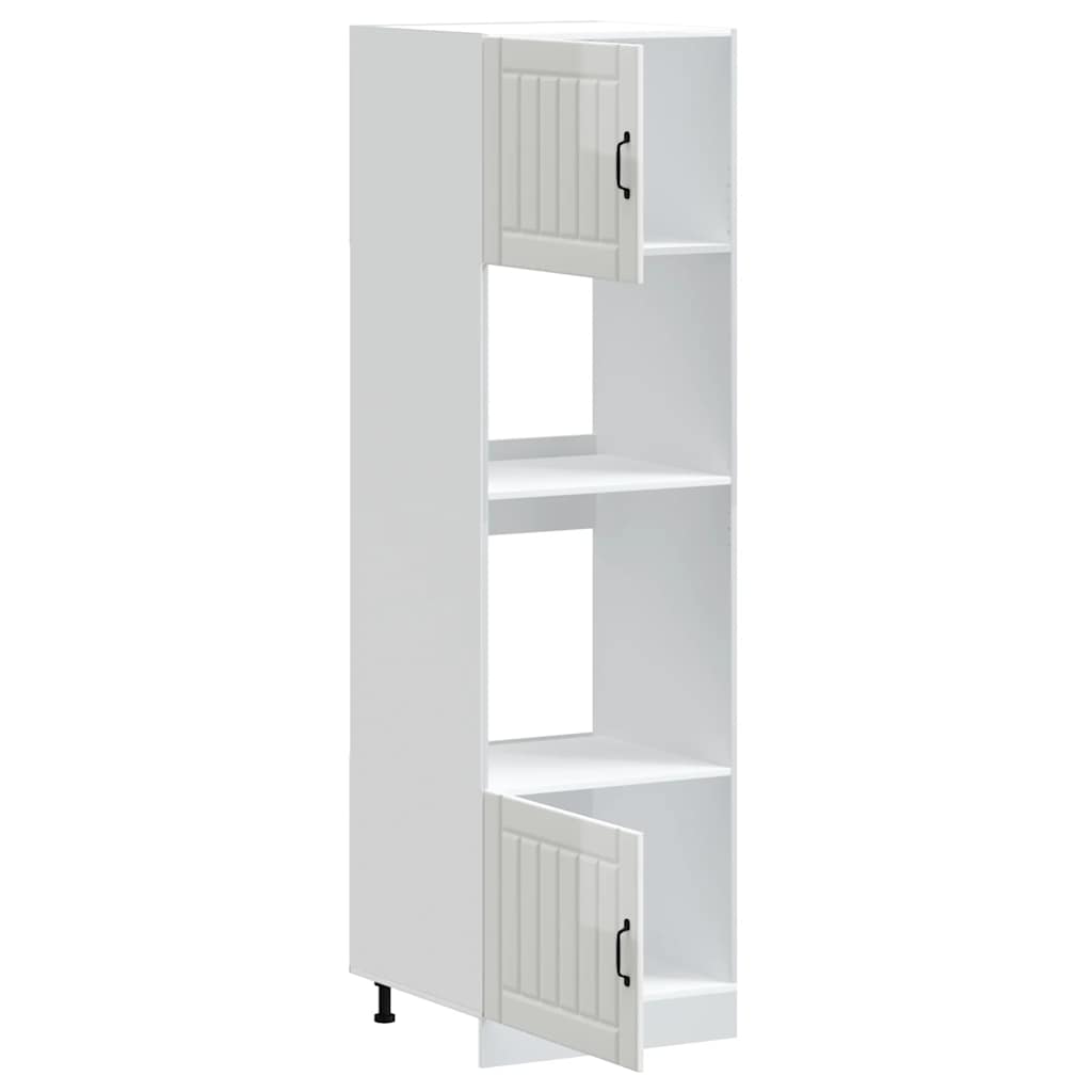 Armários forno 2pcs Lucca derivados madeira branco brilhante