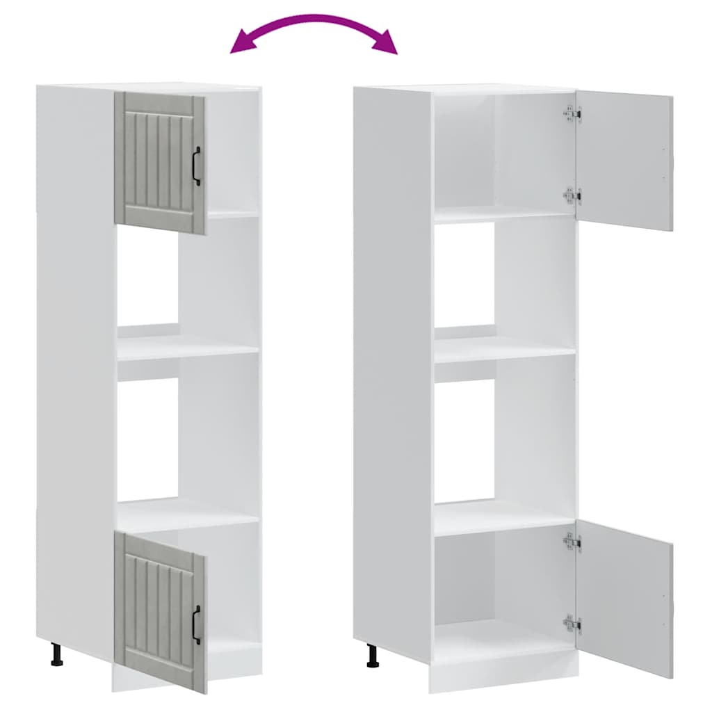 Armários forno 2pcs Lucca derivados madeira cinzento cimento