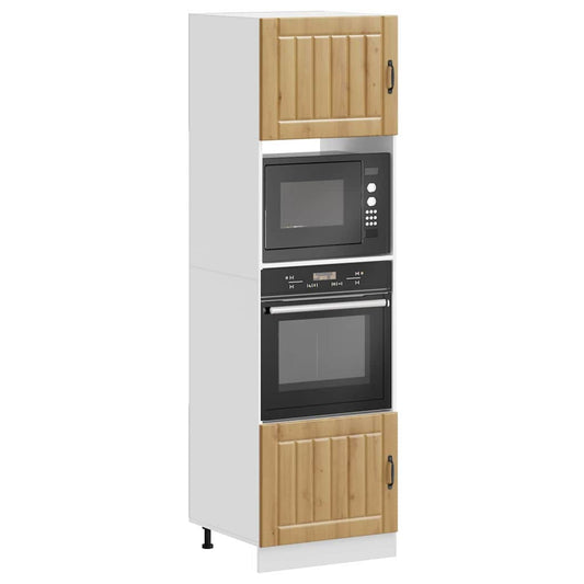 Armários forno 2pcs Lucca derivados madeira carvalho artisiano