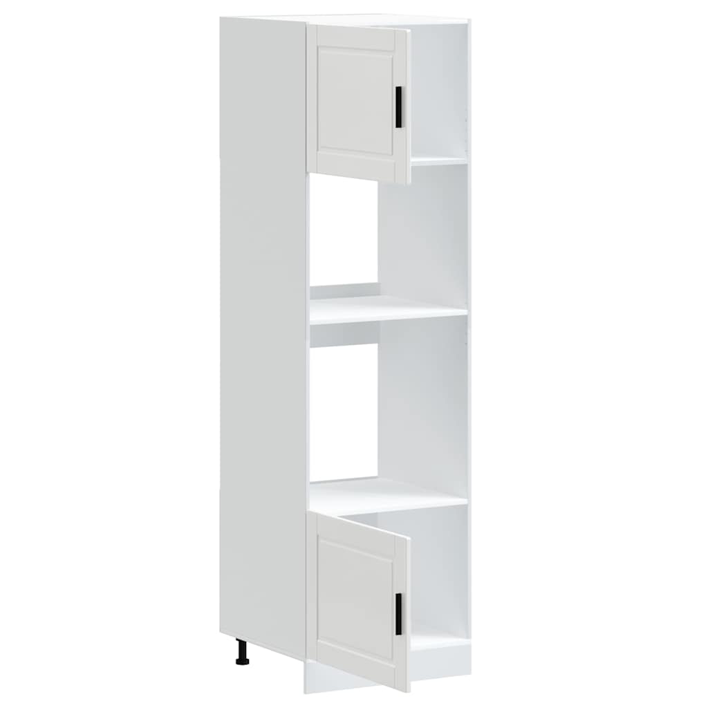 Armários forno 2 pcs Porto derivados de madeira branco
