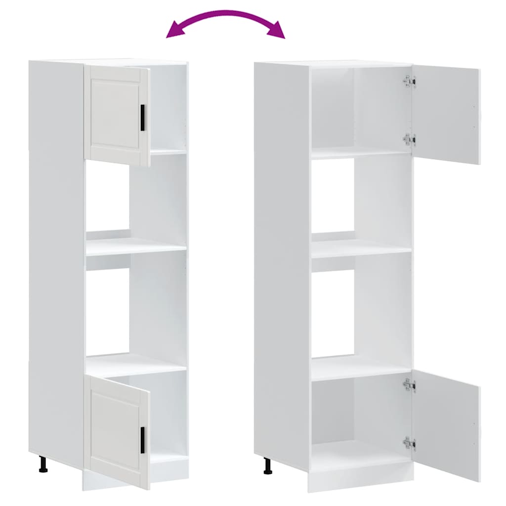 Armários forno 2 pcs Porto derivados de madeira branco