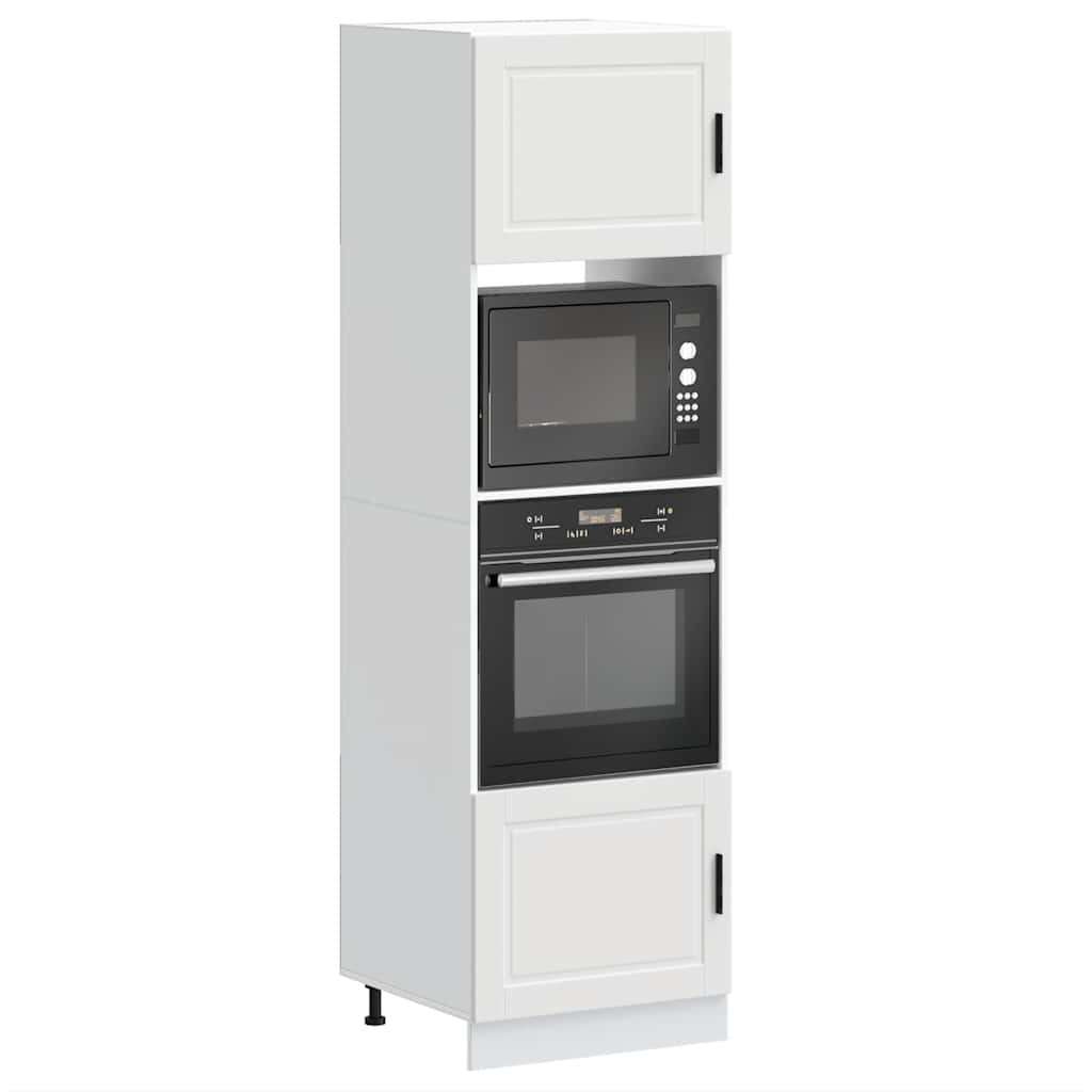 Armários forno 2 pcs Porto derivados de madeira branco