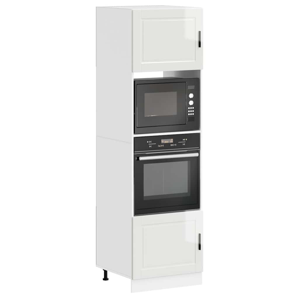 Armários forno 2pcs Porto derivados de madeira branco brilhante