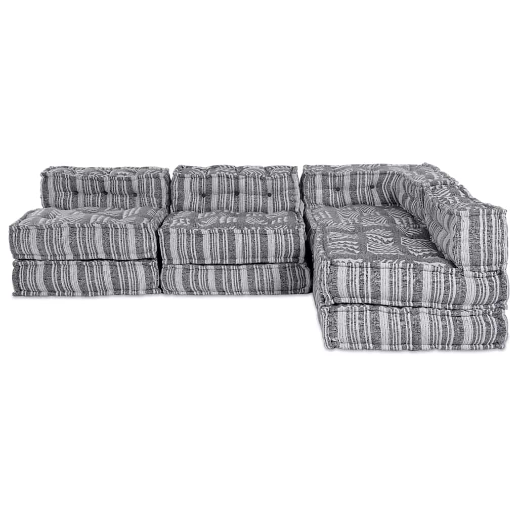Sofá Modular Riscas 4 pcs Cinzento-claro 70 x 70 x 56 cm tecido