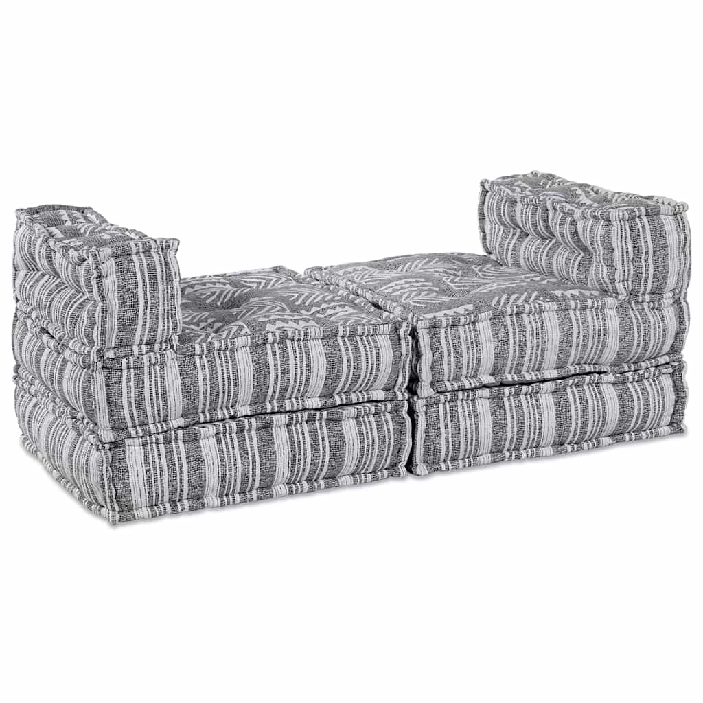 Sofá Modular Riscas 4 pcs Cinzento-claro 70 x 70 x 56 cm tecido