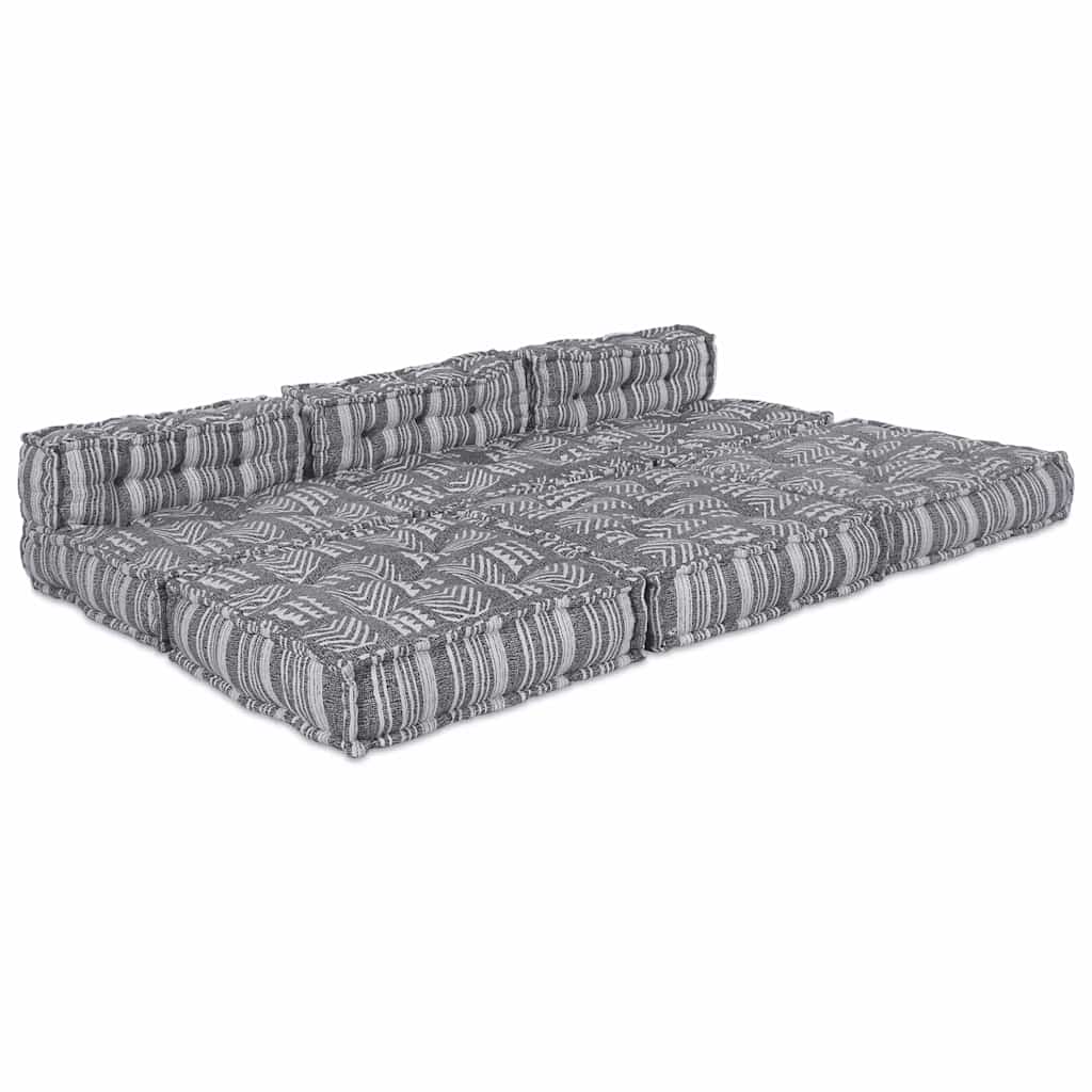 Sofá Modular Riscas 4 pcs Cinzento-claro 70 x 70 x 56 cm tecido