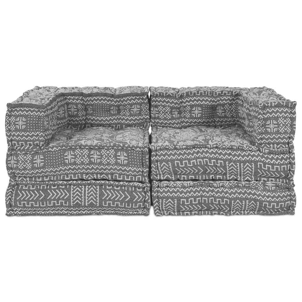 Sofá Modular Manual 2 pcs Cinzento-claro 70 x 70 x 56 cm tecido