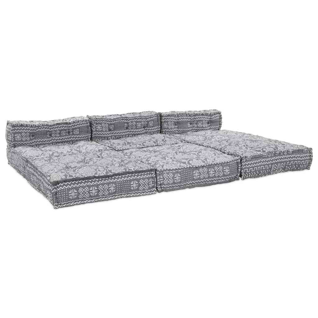 Sofá Modular Manual 4 pcs Cinzento-claro 70 x 70 x 56 cm tecido