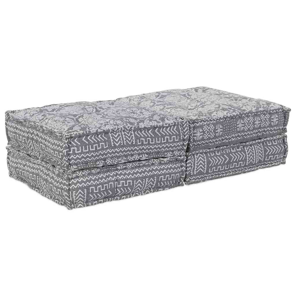 Sofá Modular Manual 2 pcs Cinzento-claro 70 x 70 x 36 cm tecido
