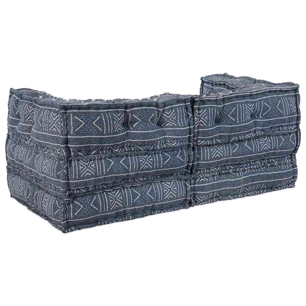 Sofá Modular Geométrico 2 pcs Índigo 70 x 70 x 56 cm tecido