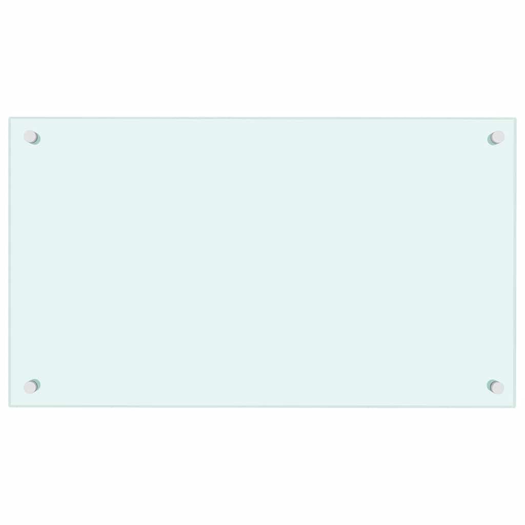 Painéis anti-salpicos de cozinha 2 pcs vidro temperado branco