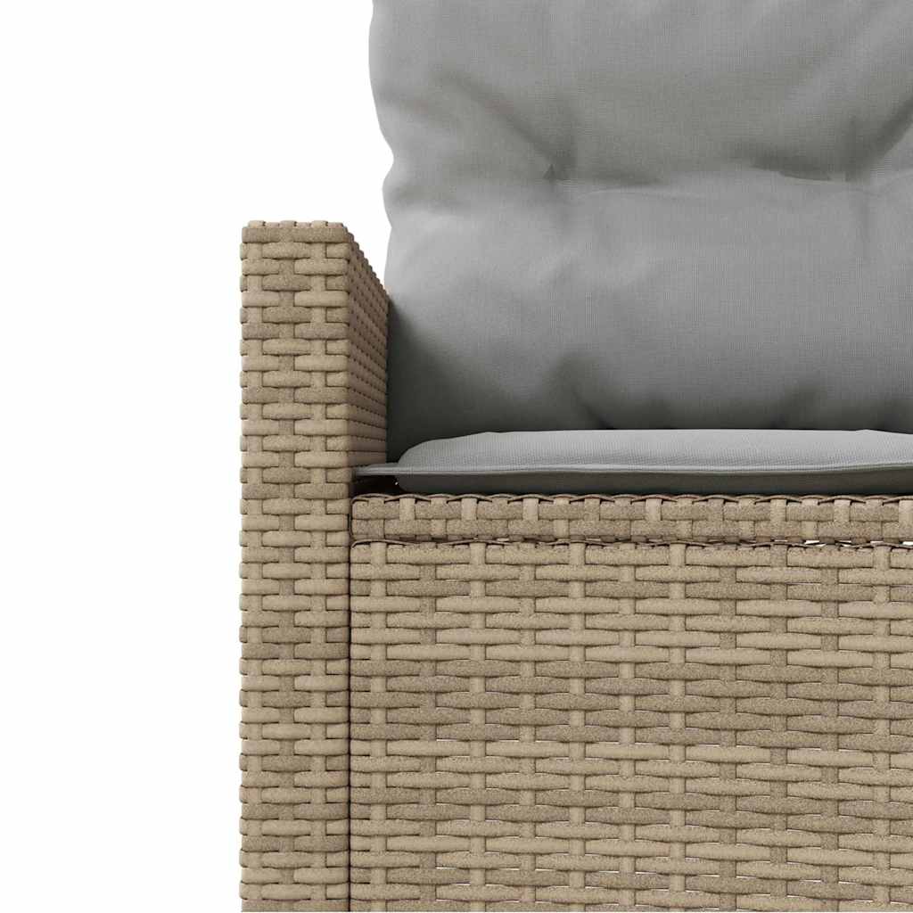 Sofá de jardim com almofadões semicircular vime PE bege