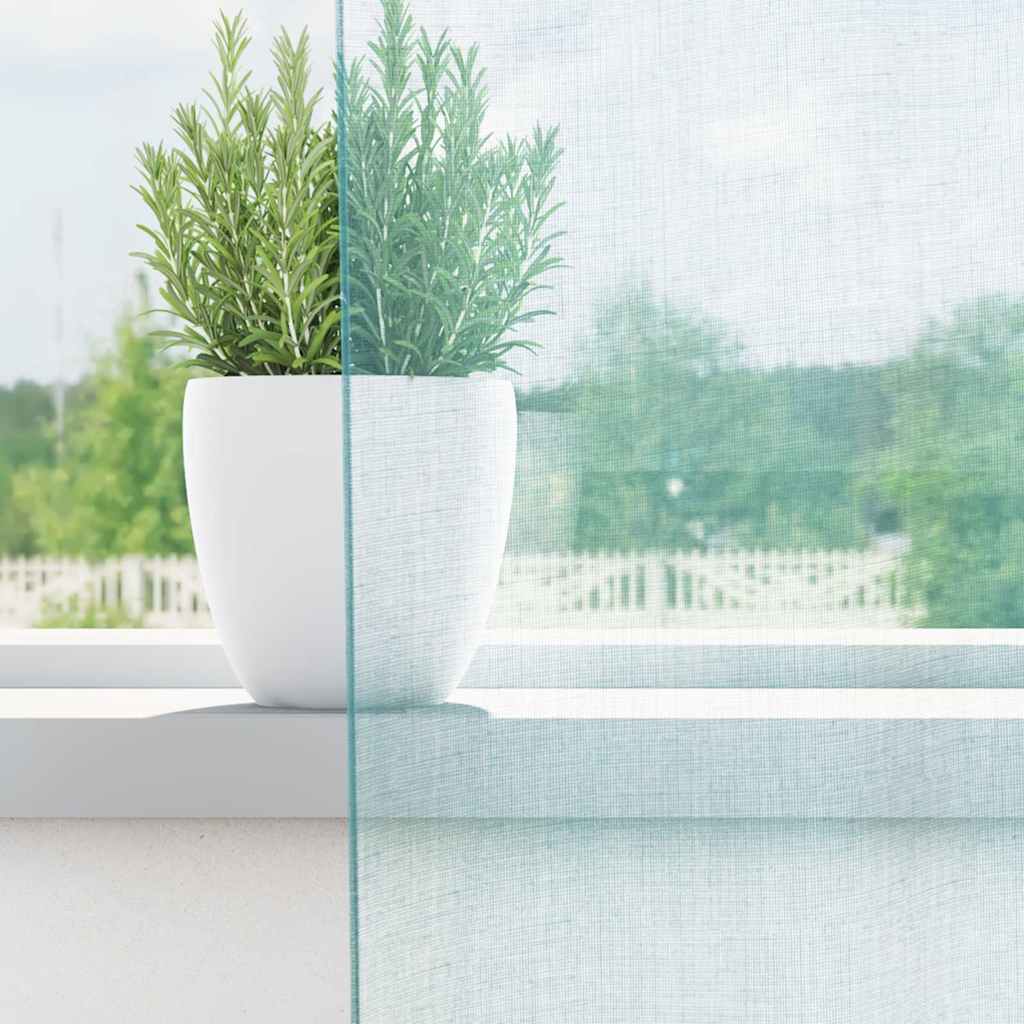 Cortinas de voile com laços 2 pcs turquesa 140x245 cm