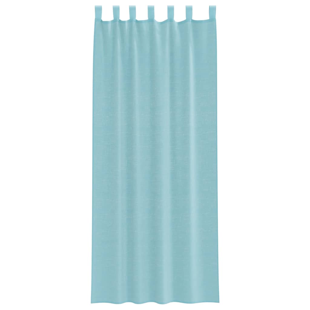Cortinas de voile com laços 2 pcs turquesa 140x260 cm