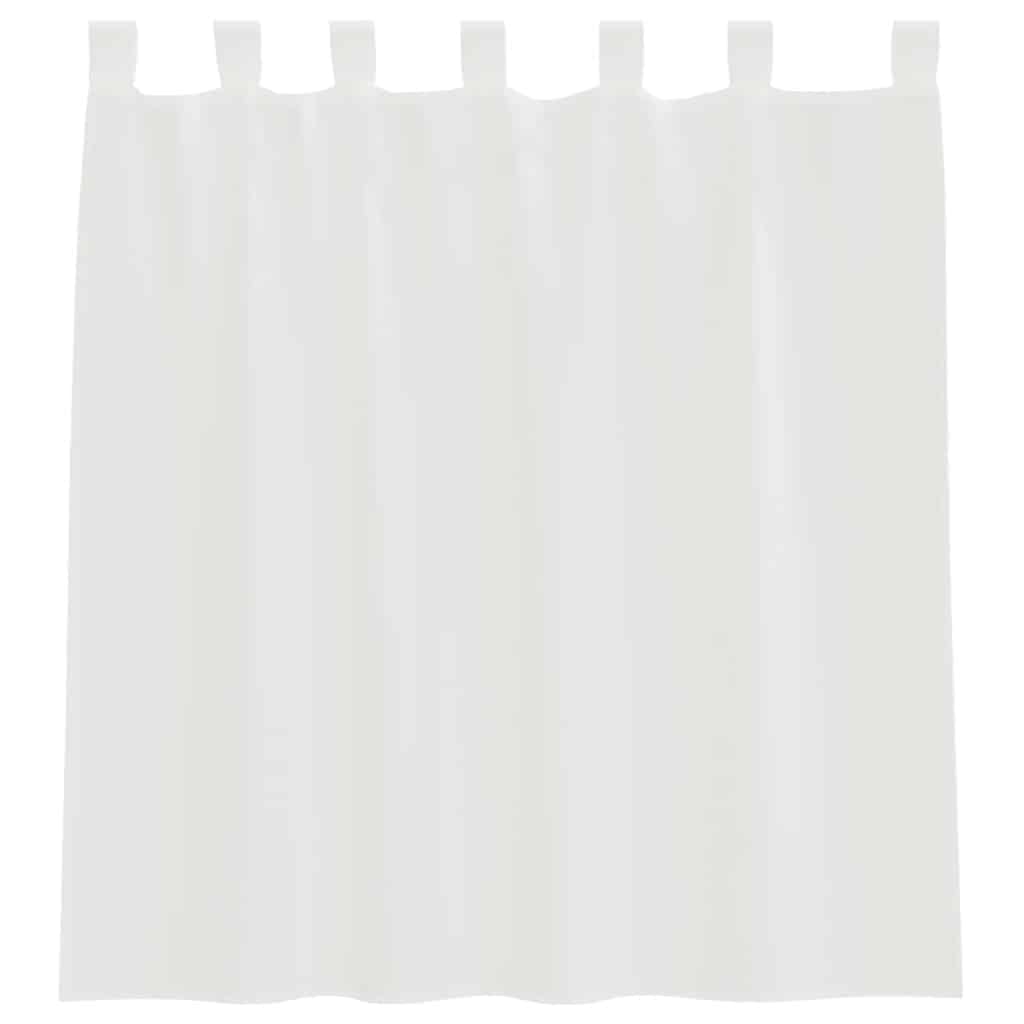 Cortinas de voile com laços 2 pcs branco 140x140 cm