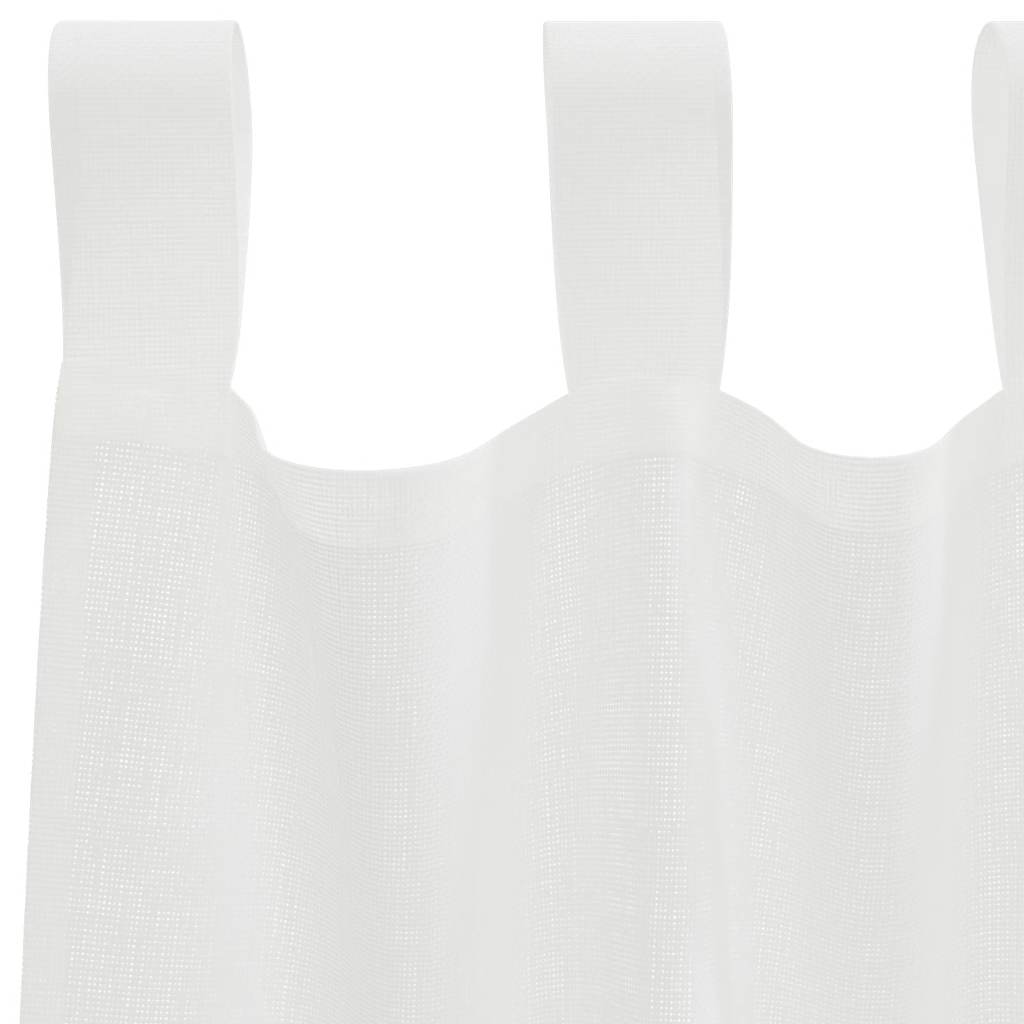 Cortinas de voile com laços 2 pcs branco 140x140 cm
