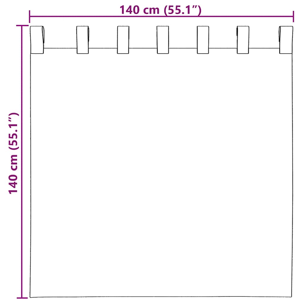 Cortinas de voile com laços 2 pcs branco 140x140 cm