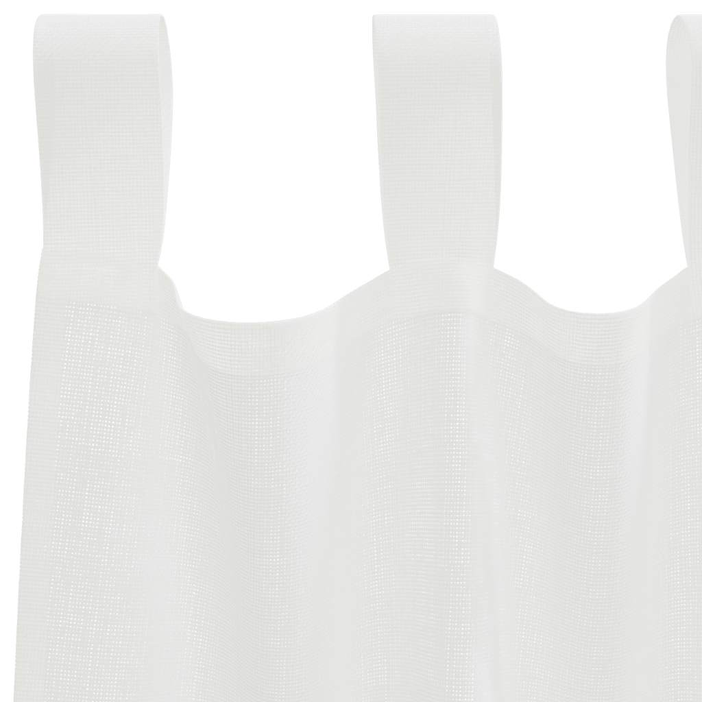 Cortinas de voile com laços 2 pcs branco 140x245 cm