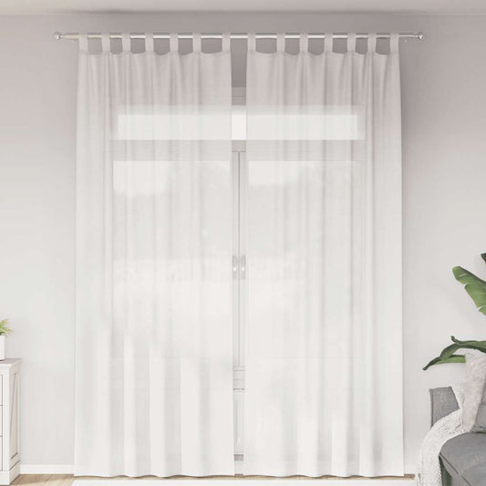 Cortinas de voile com laços 2 pcs branco 140x260 cm