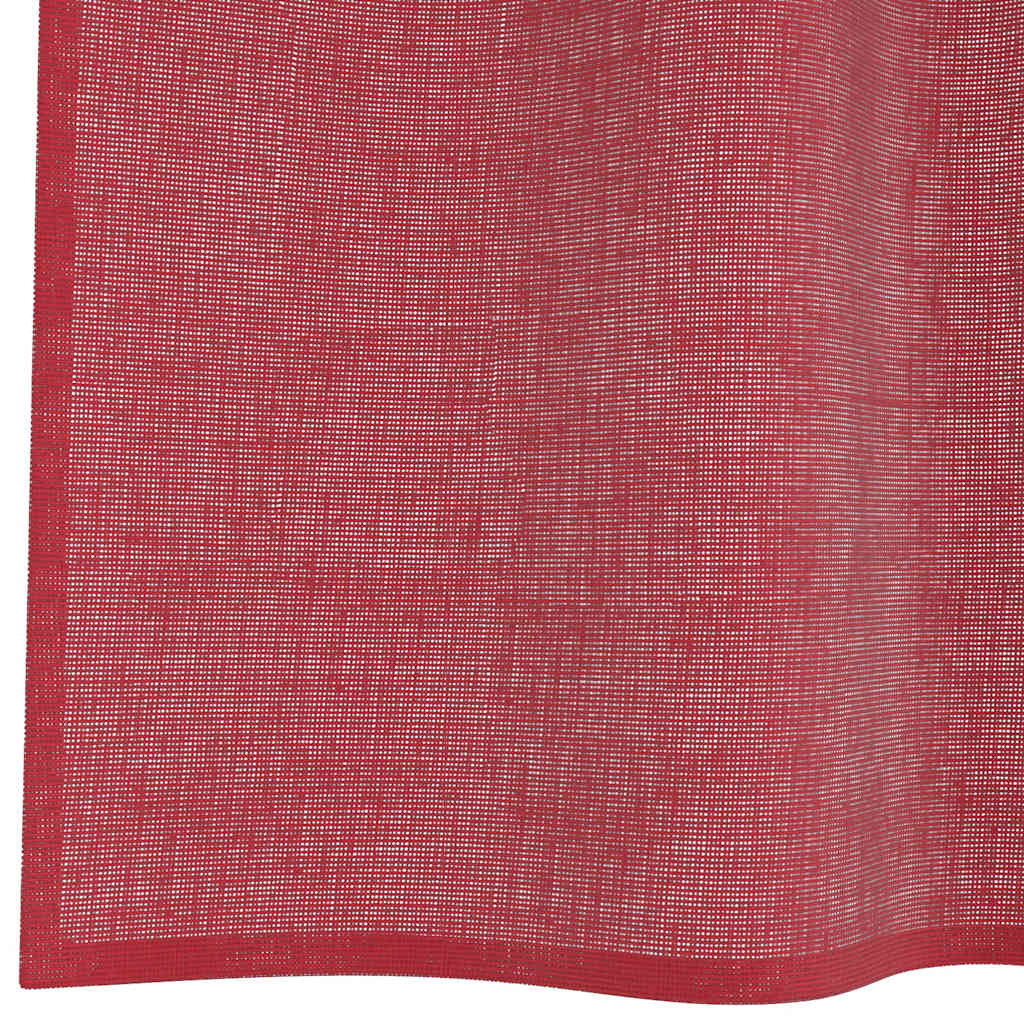 Cortinas de voile com laços 2 pcs vermelho tinto 140x245 cm