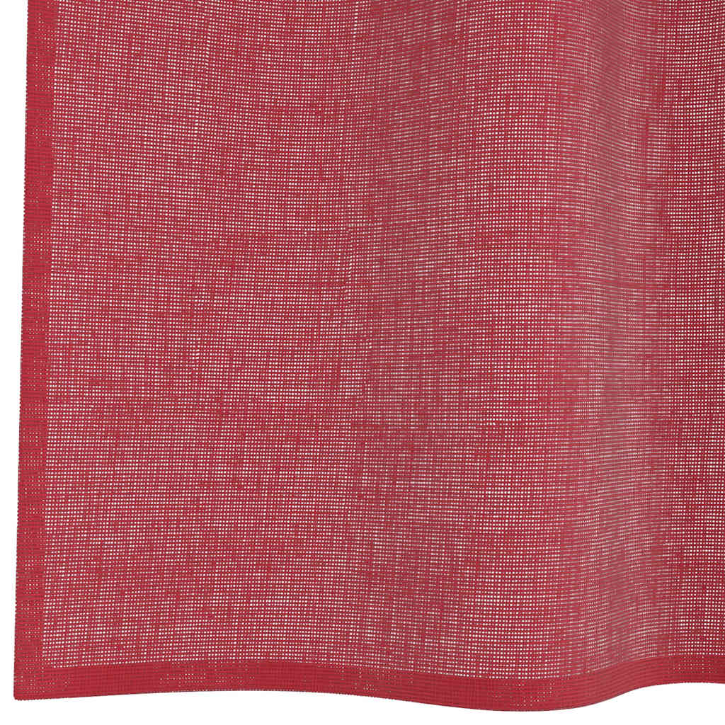 Cortinas de voile com laços 2 pcs vermelho tinto 140x260 cm