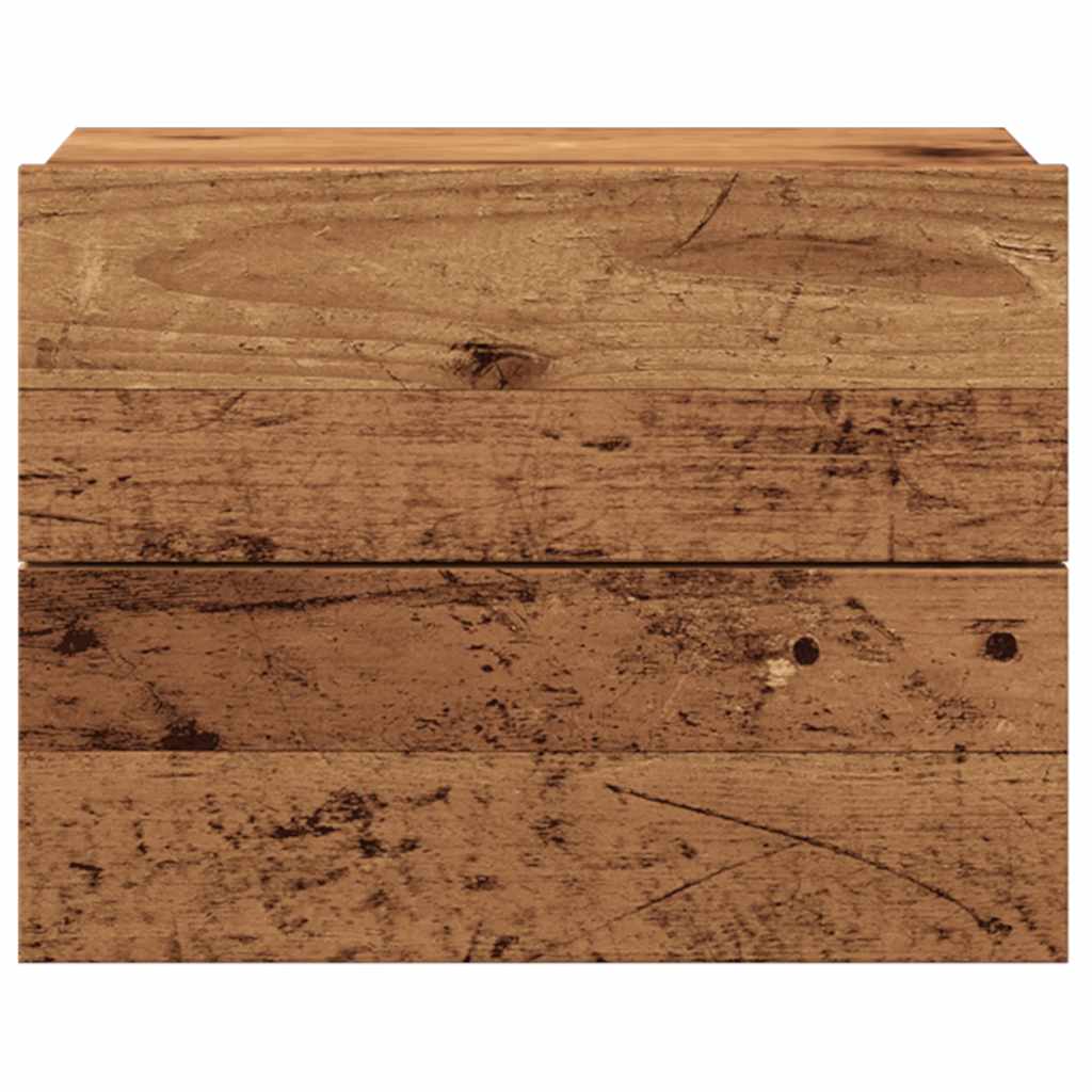 Mesas de cabeceira de parede 2 pcs 40x32x30cm cor madeira velha