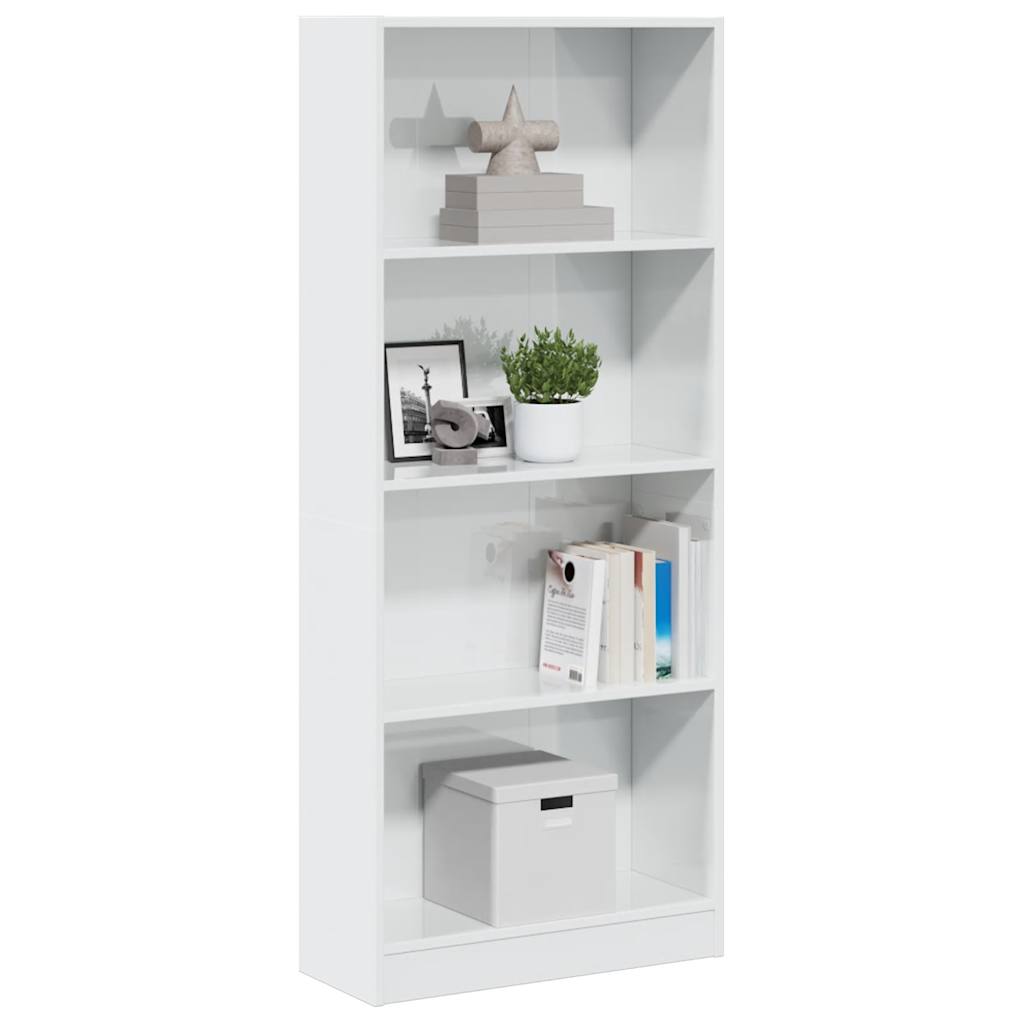 Estante 60x24x143 cm derivados de madeira branco brilhante