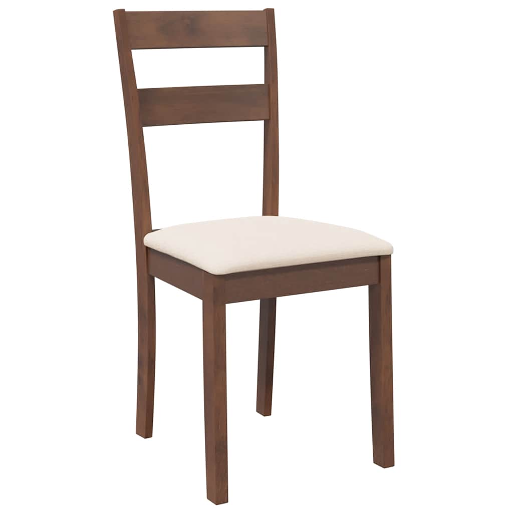 Cadeiras de jantar com almofadões 2 pcs madeira maciça castanho