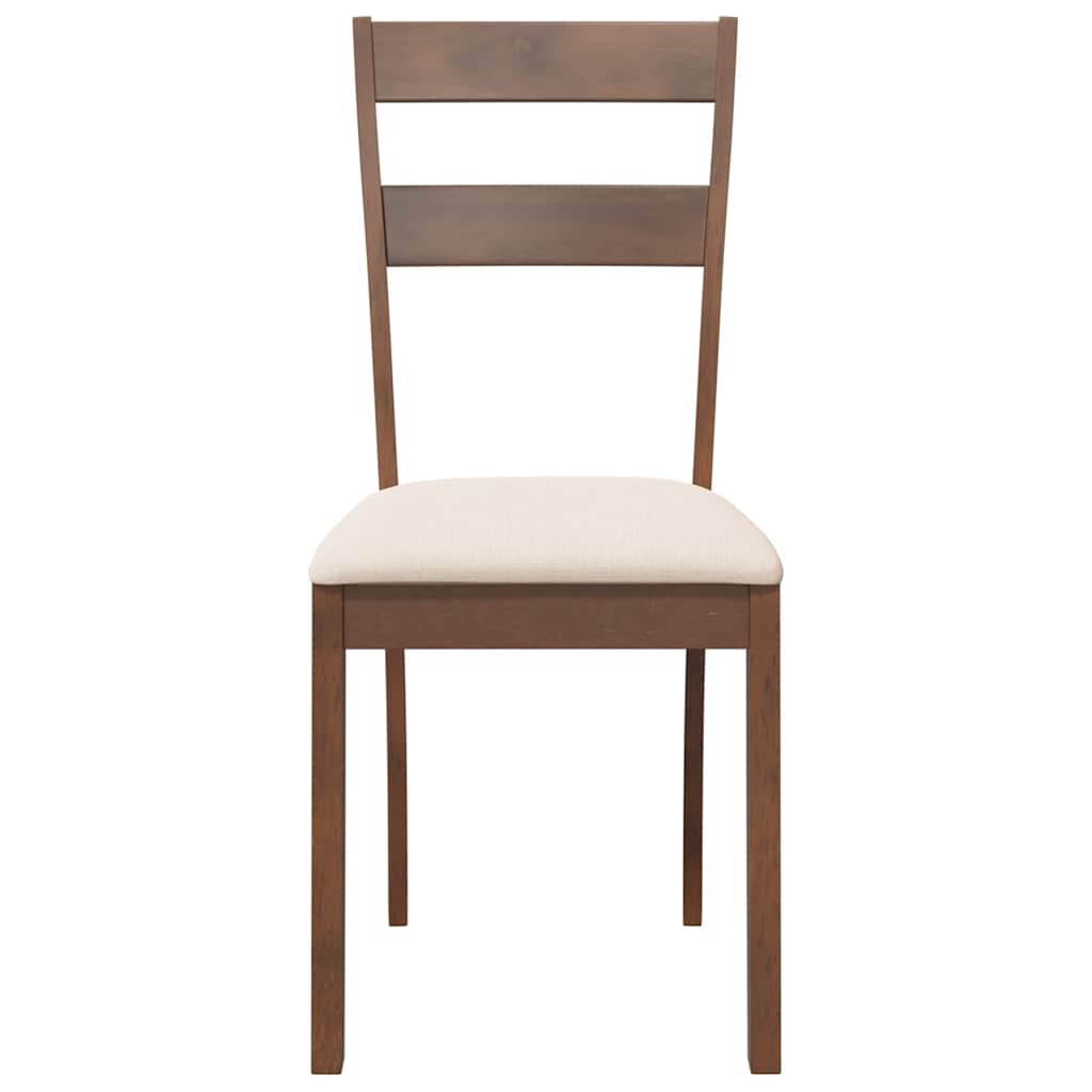 Cadeiras de jantar com almofadões 2 pcs madeira maciça castanho