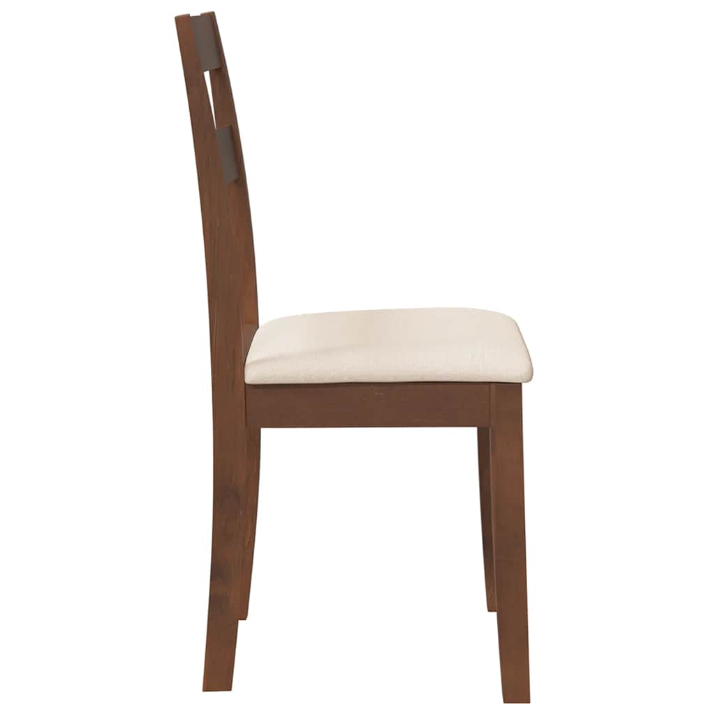 Cadeiras de jantar com almofadões 2 pcs madeira maciça castanho