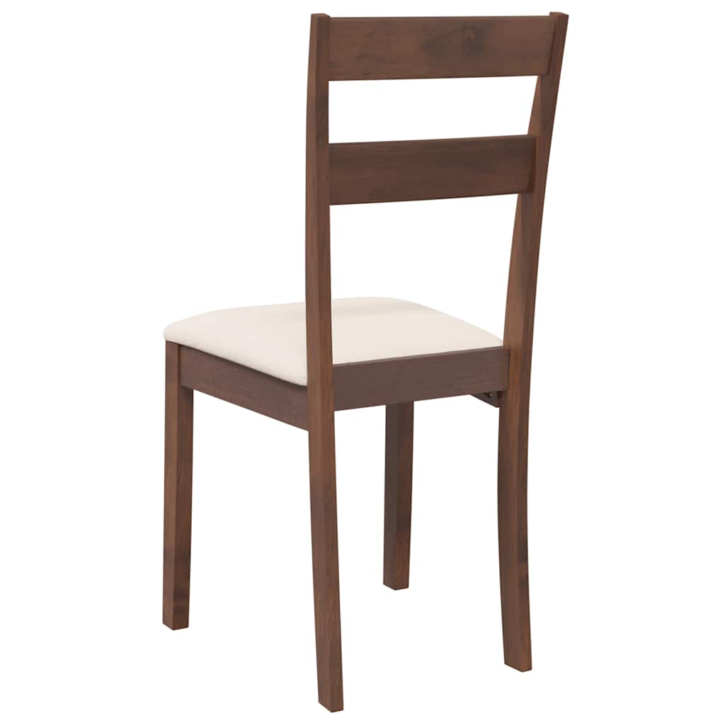Cadeiras de jantar com almofadões 2 pcs madeira maciça castanho