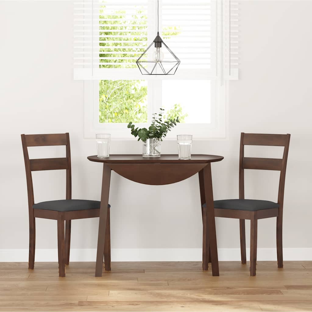 Cadeiras de jantar com almofadões 2 pcs madeira maciça castanho
