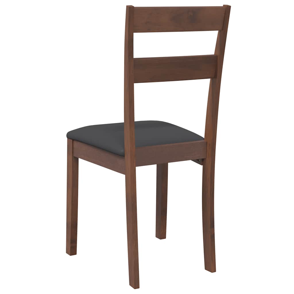 Cadeiras de jantar com almofadões 2 pcs madeira maciça castanho