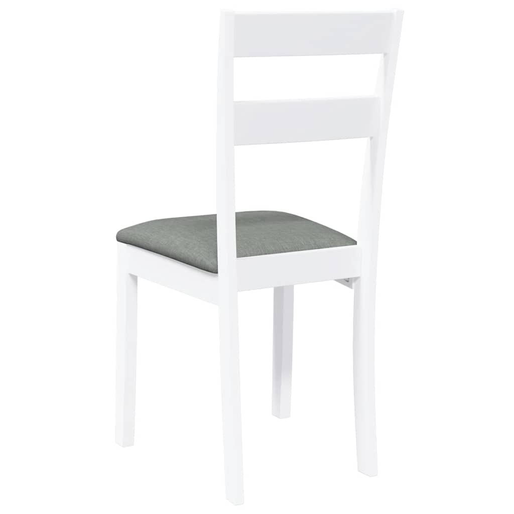Cadeiras de jantar com almofadões 2 pcs madeira maciça branco