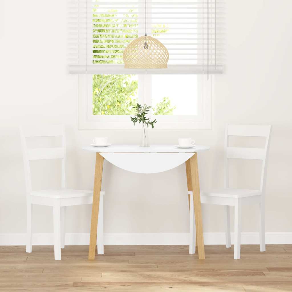 Cadeiras de jantar 2 pcs madeira de seringueira maciça branco