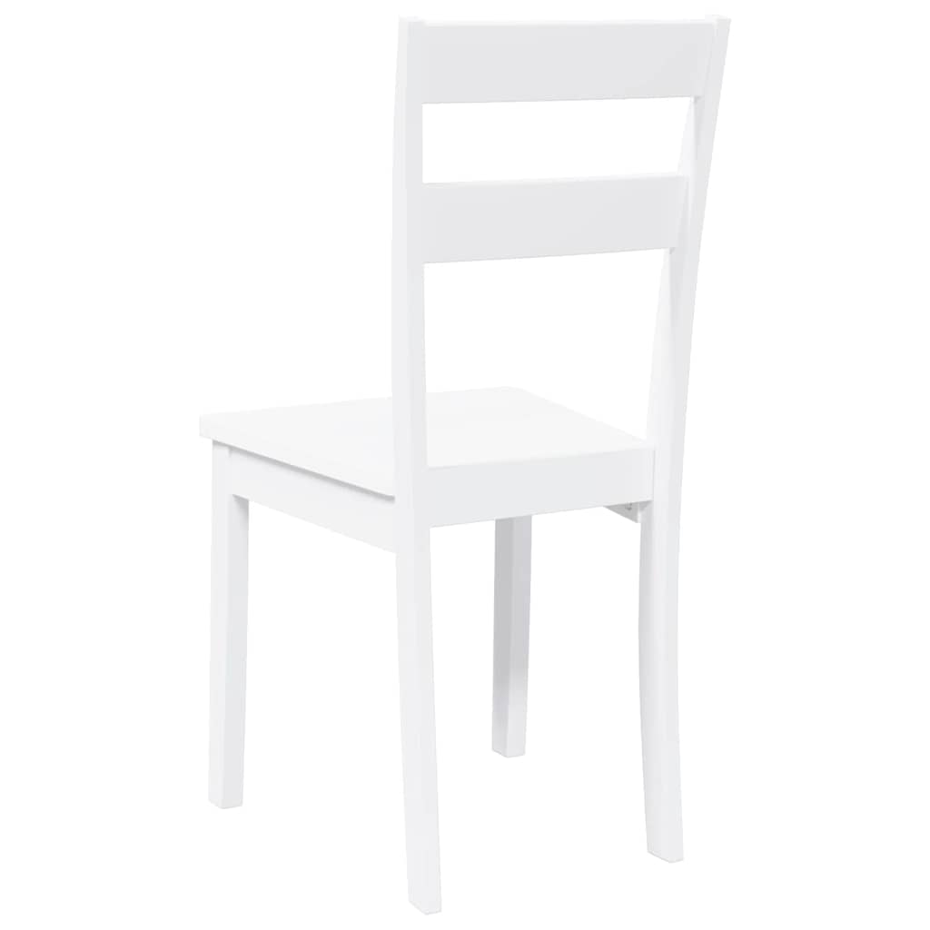 Cadeiras de jantar 2 pcs madeira de seringueira maciça branco