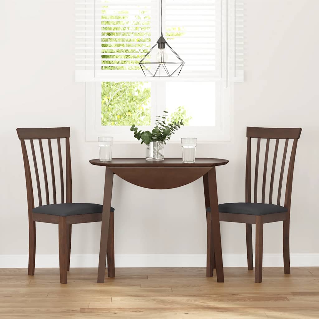 Cadeiras de jantar com almofadões 2 pcs madeira maciça castanho