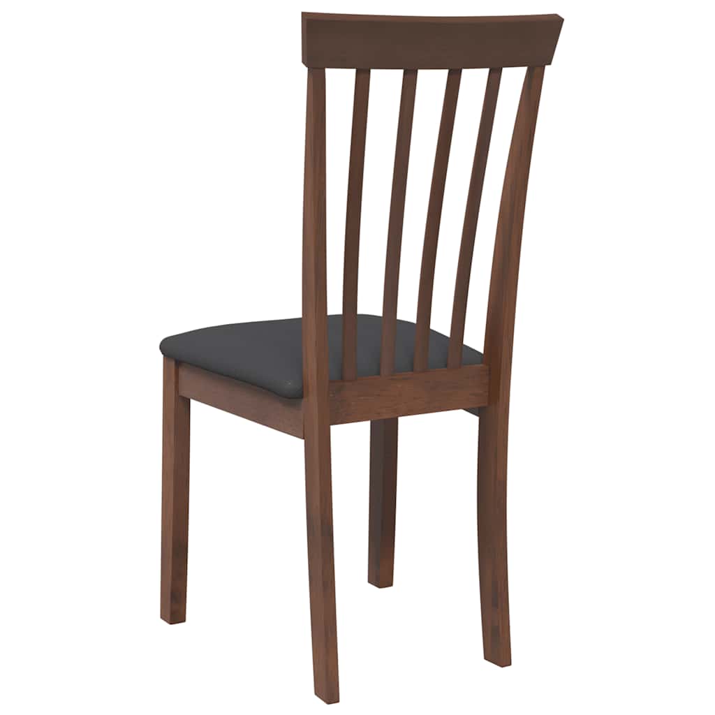 Cadeiras de jantar com almofadões 2 pcs madeira maciça castanho