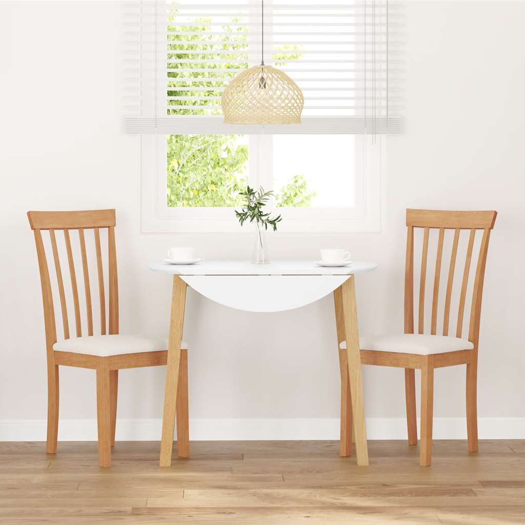 Cadeiras de jantar com almofadões 2 pcs madeira maciça natural